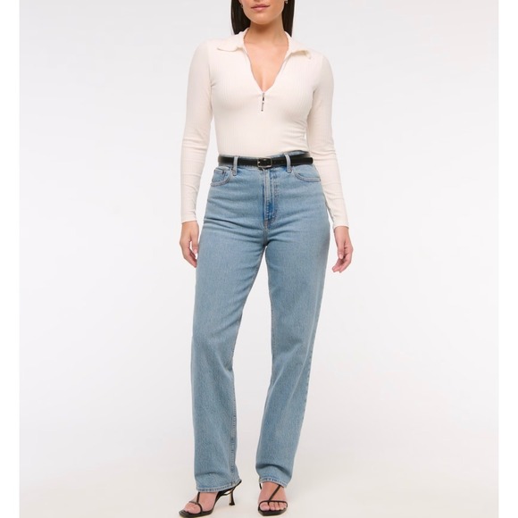 Abercrombie & Fitch The 90s Straight Ultra High Rise Curve Love Jeans Size 30XL - Picture 1 of 11